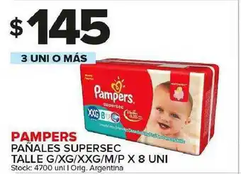 Pampers Pañales Supersec Talle