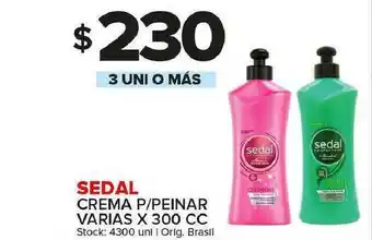 Carrefour Maxi Sedal Crema P Peinar Varias x 300cc oferta