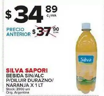 Carrefour Maxi Silva Sapori Bebida Sin Alc P Diliur Durazno Naranja x 1lt oferta