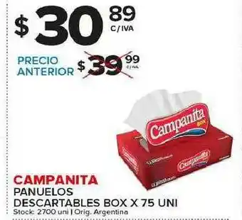 Carrefour Maxi Campanita Panuelos Descartables Box x 75 uni oferta