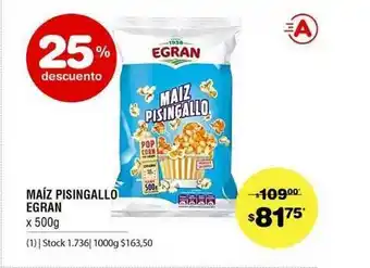 Atomo Conviene Maíz Pisingallo Egran x 500g oferta