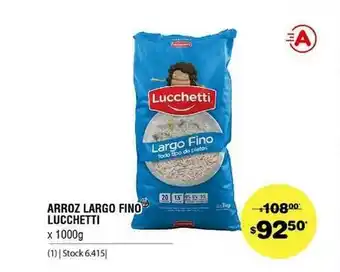 Atomo Conviene Arroz Largo Fino Lucchetti x 1000g oferta