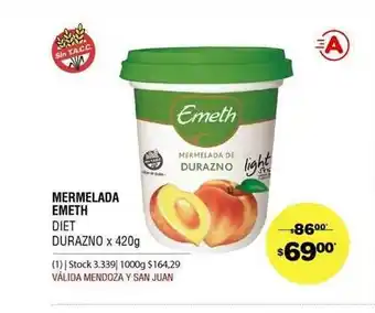 Atomo Conviene Mermelada Emeth Diet Durazno x 420g oferta