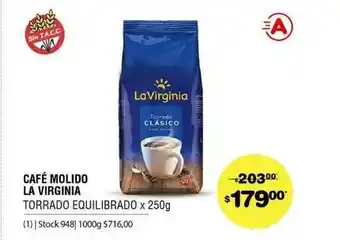Atomo Conviene Café Molido La Virginia Torrado Equilibrado x 250g oferta