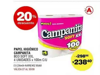 Atomo Conviene Papel Higiénico Campanita 20% De Descuento oferta