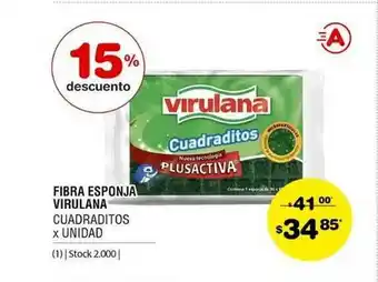 Atomo Conviene Fibra Esponja Virulana Cuadraditos x 1 unidad oferta