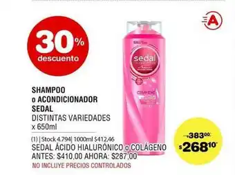 Atomo Conviene Shampoo O Acondicionador Sedal x 650ml oferta