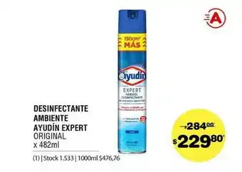 Atomo Conviene Desinfectante Ambiente Ayudín Expert x 482ml oferta