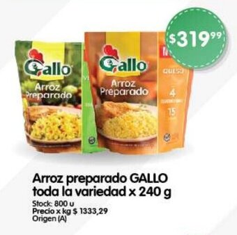 Supermercados Buenos Días Arroz preparado GALLO toda la variedad x 240 g oferta