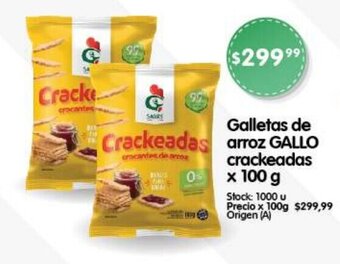 Supermercados Buenos Días Galletas de arroz GALLO crackeadas x 100 g oferta
