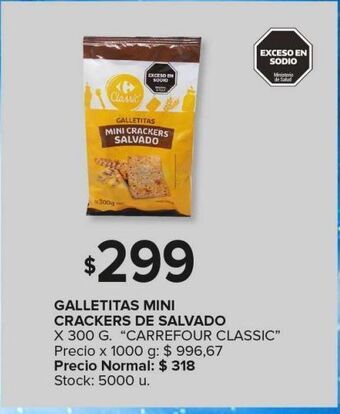 Carrefour Maxi Galletas mini crackers de salvado carrefour classic 300g oferta