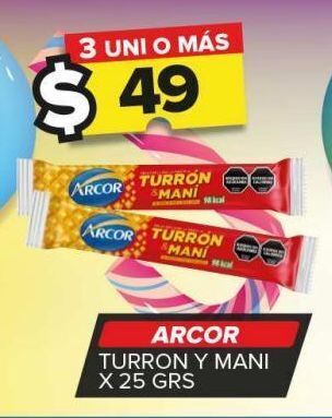 Carrefour Maxi Turrón y mani arcor 25g oferta