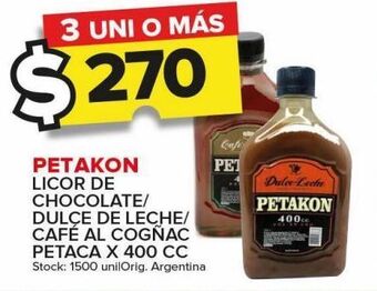 Carrefour Maxi Petakon licor de chocolate 400cc oferta