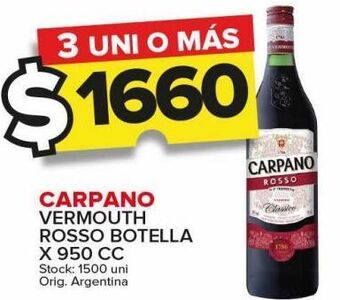 Carrefour Maxi Vermouth carpano 950cc oferta
