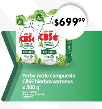Supermercados Buenos Días Yerba mate compuesta CBSE hierbas serranas x 500 g oferta