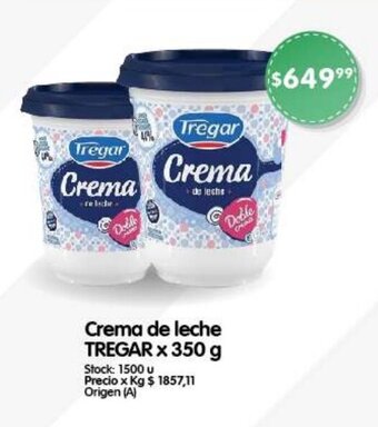 Supermercados Buenos Días Crema de leche TREGAR x 350 g oferta