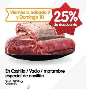 Supermercados Buenos Días En Costilla / Vacio / matambre especial de novillito oferta