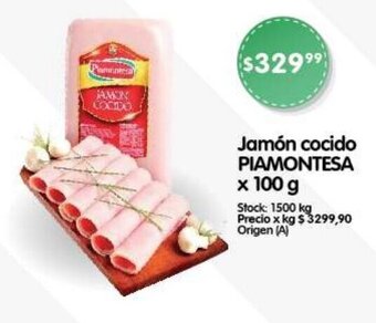 Supermercados Buenos Días Jamón cocido PIAMONTESA x 100 g oferta