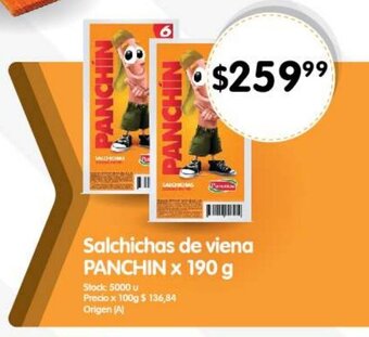 Supermercados Buenos Días Salchichas de viena PANCHIN x 190 g oferta