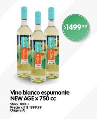 Supermercados Buenos Días Vino blanco espumante NEW AGE X 750 cc oferta
