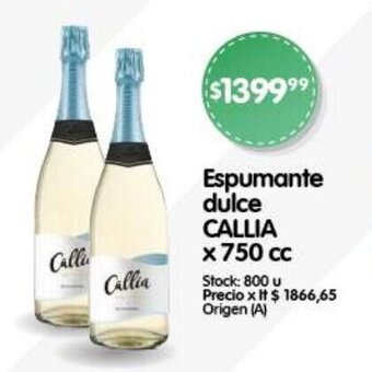 Supermercados Buenos Días Espumante dulce CALLIA x 750 cc oferta