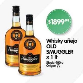 Supermercados Buenos Días Whisky añejo OLD SMUGGLER x 1lt oferta
