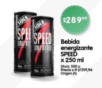 Supermercados Buenos Días Bebida energizante SPEED x 250 ml oferta