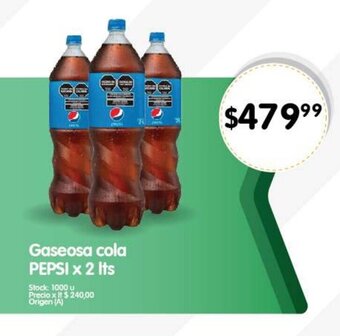 Supermercados Buenos Días Gaseosa cola PEPSI X 2 Its oferta