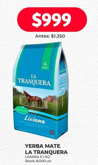 Supermercados Tadicor YERBA MATE LA TRANQUERA LIVIANA X 1 KG oferta