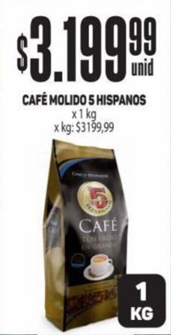 Makro CAFÉ MOLIDO 5 HISPANOS x 1kg oferta