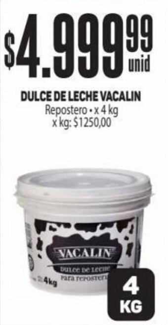 Makro DULCE DE LECHE VACALIN Repostero x 4 kg oferta