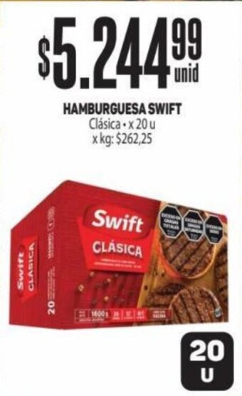 Makro HAMBURGUESA SWIFT Clásica x 20 u oferta