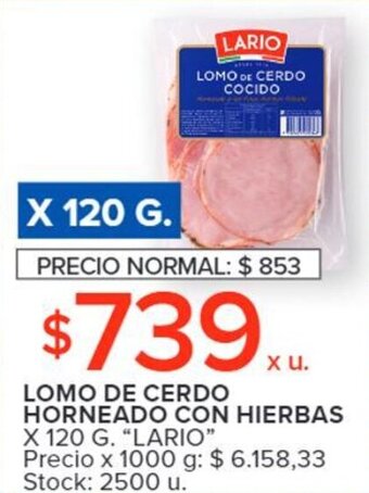 Carrefour LOMO DE CERDO HORNEADO CON HIERBAS X 120 G. "LARIO" oferta