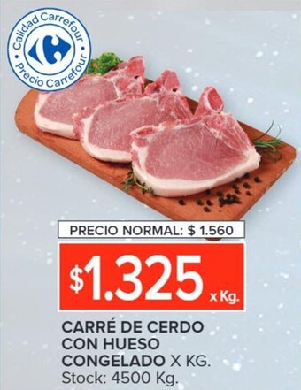 Carrefour CARRÉ DE CERDO CON HUESO CONGELADO X KG. oferta