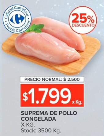 Carrefour SUPREMA DE POLLO CONGELADA X KG. oferta