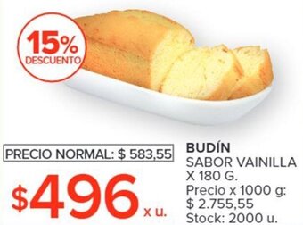 Carrefour BUDÍN SABOR VAINILLA X 180 G. oferta
