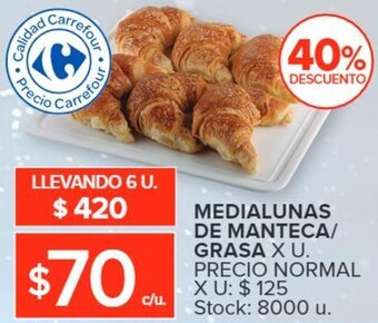 Carrefour MEDIALUNAS DE MANTECA/ GRASA X U. oferta