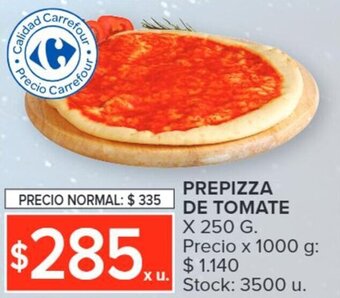 Carrefour PREPIZZA DE TOMATE X 250 G. oferta