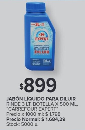 Carrefour JABÓN LÍQUIDO PARA DILUIR RINDE 3 LT. BOTELLA X 500 ML. "CARREFOUR EXPERT" oferta