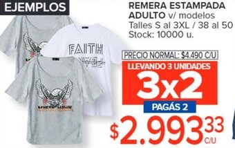 Carrefour REMERA ESTAMPADA ADULTO v/ modelos Talles S al 3XL / 38 al 50 oferta