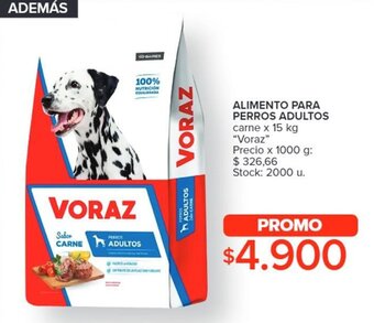 Carrefour ALIMENTO PARA PERROS ADULTOS carne x 15 kg "Voraz" oferta