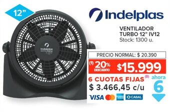 Carrefour Indelplas VENTILADOR TURBO 12" IV12 oferta