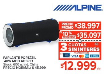 Carrefour PARLANTE PORTÁTIL 40W MOD.ADSPK1 oferta