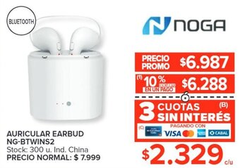 Carrefour AURICULAR EARBUD NG-BTWINS2 oferta
