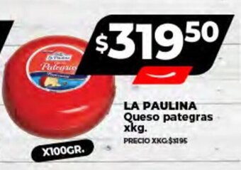 Supermayorista Vital LA PAULINA Queso pategras x 100 gr. oferta
