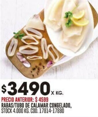 Coto RABAS/TUBO DE CALAMAR CONGELADO, X KG. oferta