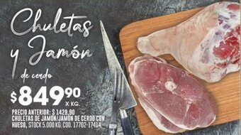 Coto CHULETAS DE JAMON/JAMON DE CERDO CON HUESO, X KG. oferta