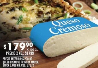 QUESO CREMOSO PRIMERA MARCA, X 100 G.