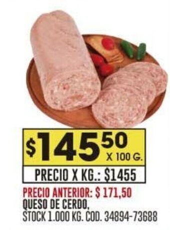 Coto QUESO DE CERDO, X 100 G. oferta