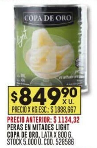 Coto PERAS EN MITADES LIGHT COPA DE ORO, LATA X 800 G. oferta